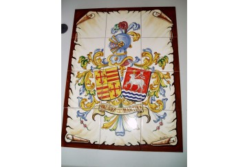 Heraldico en azulejos de en 15x15cm  medida 60x45cm